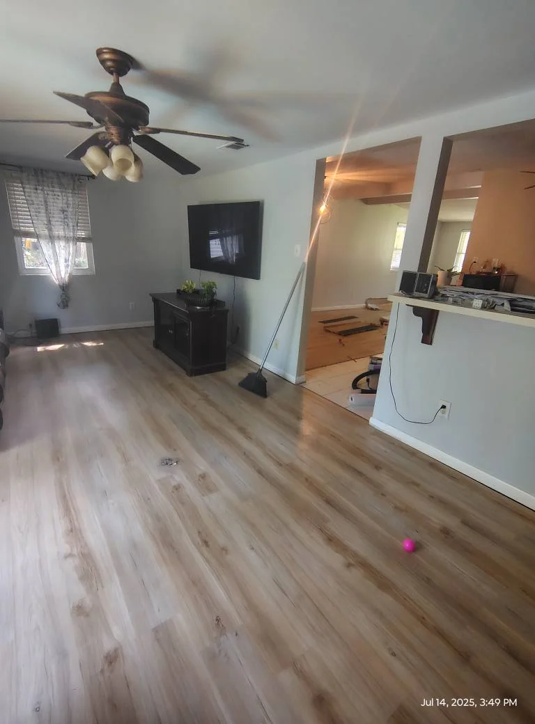 Completed luxury vinyl plank project