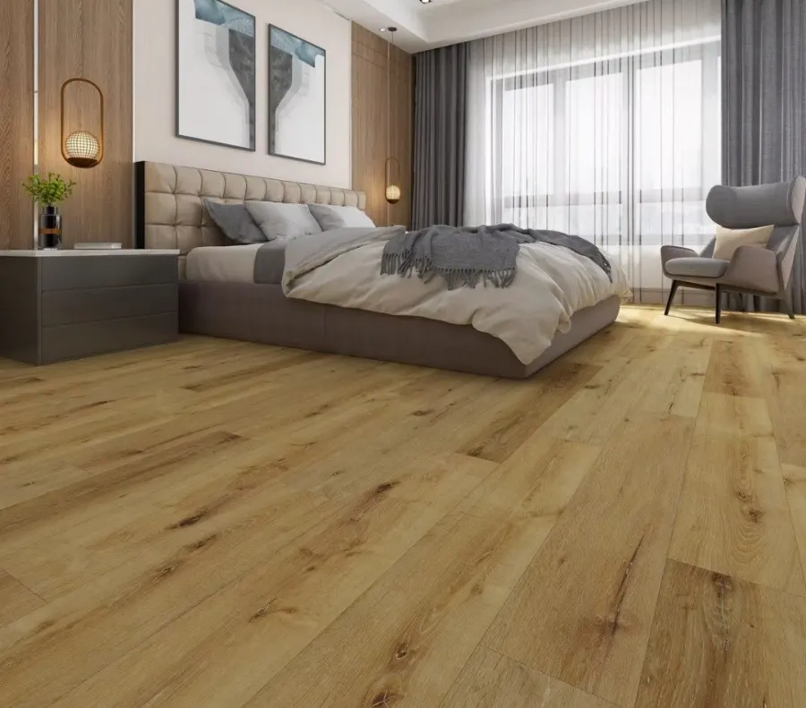 LVP flooring in a bedroom