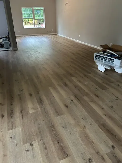 Luxury vinyl plank flooring installed in a living room in Westbrook, Pooler GA